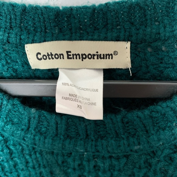 Cotton Emporium Forest Green Chunky Knit Sweater - Picture 4 of 5